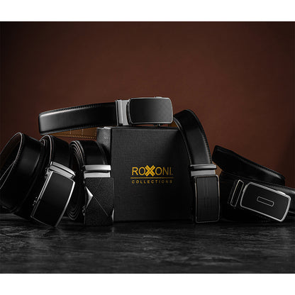 Men's Roxoni Ultra Soft Geniune Leather Ratchet Belt with Automatic Buckle