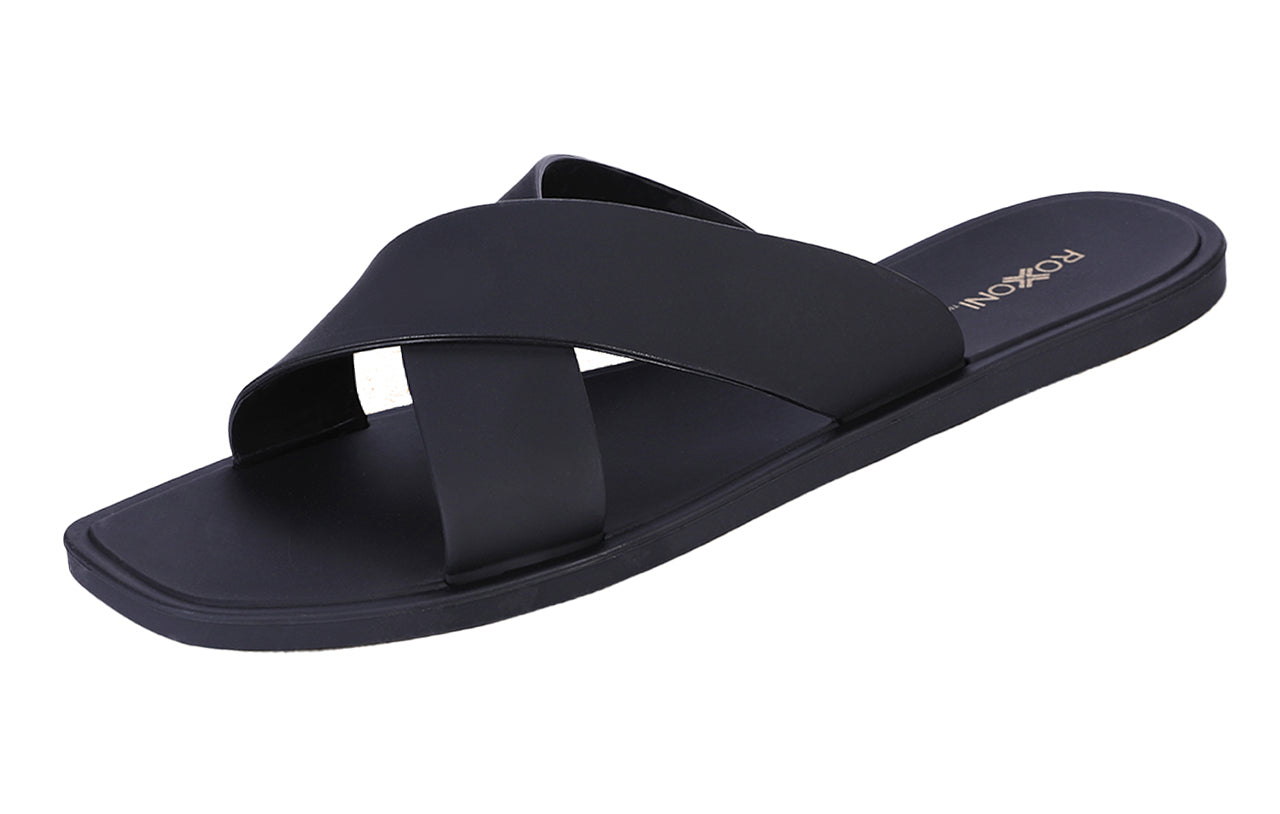 ROXONI Women Slippers Shower Pool Sandals Criss Cross Bathroom Quick Drying Slippers