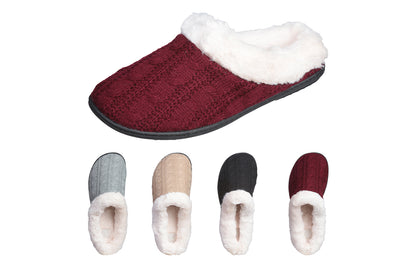 Roxoni Women's Slippers Cable Knit Super Cozy Comfort Clog