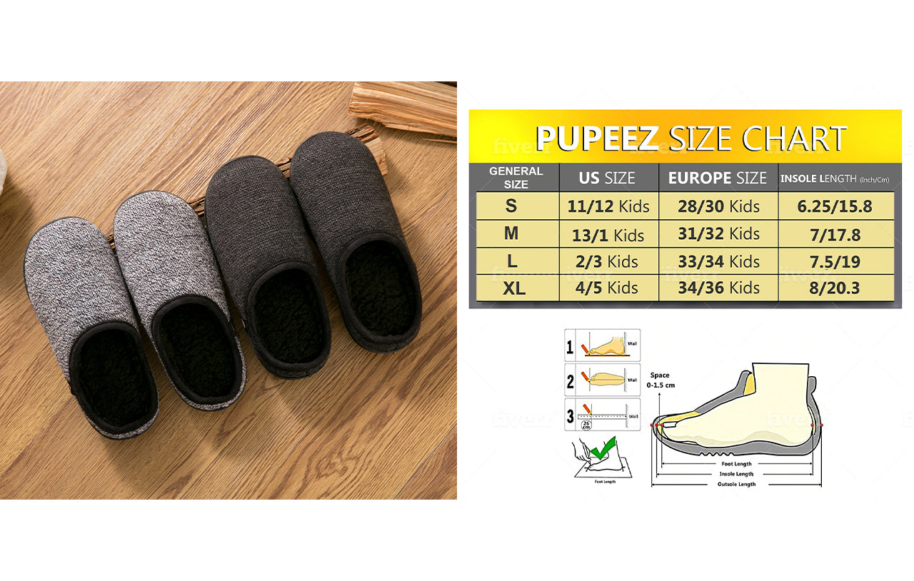 Pupeez Kid's Boy Memory Foam Comfort Indoor/Outdoor Cozy Slipper