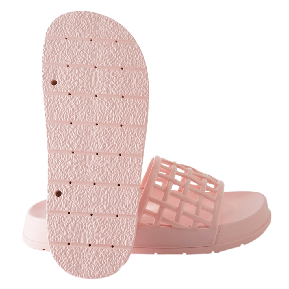 Roxoni Women’s Slide Sandals Lightweight Open Toe Comfort Slippers Woven Strap Casual Indoor Outdoor Summer Footwear