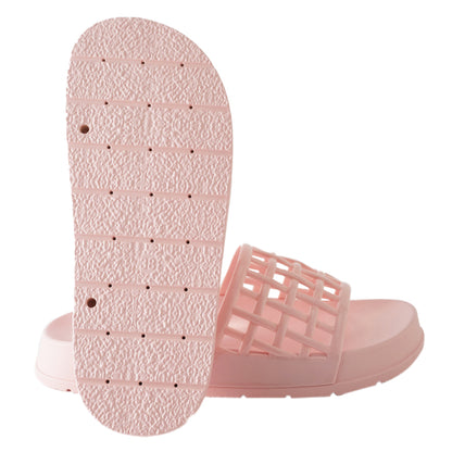 Roxoni Women’s Slide Sandals Lightweight Open Toe Comfort Slippers Woven Strap Casual Indoor Outdoor Summer Footwear
