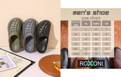 Roxoni Men’s Classic Slip On Clogs Sports Lightweight Slipper Stylish and Comfortable Footwear