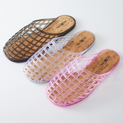 Roxoni Women’s Jelly Clog Sandals Breathable Mesh Slip On Lightweight Casual Summer Garden Beach Shoes