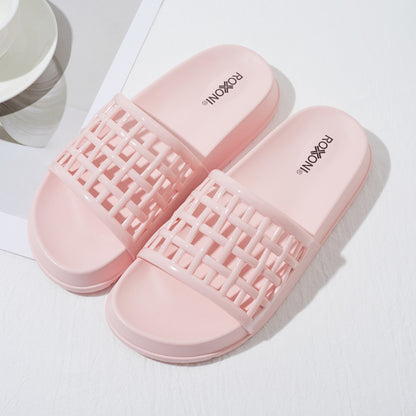 Roxoni Women’s Slide Sandals Lightweight Open Toe Comfort Slippers Woven Strap Casual Indoor Outdoor Summer Footwear