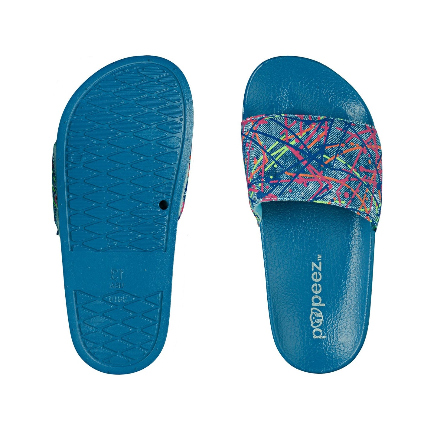 Pupeez Girl's Sandal Art Color With Abstract Print Strap