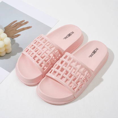 Roxoni Women’s Slide Sandals Lightweight Open Toe Comfort Slippers Woven Strap Casual Indoor Outdoor Summer Footwear