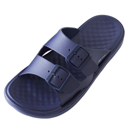 Roxoni Men’s Double Buckle Slide Sandals Lightweight Adjustable Comfort Slides Casual Indoor Outdoor Non Slip Slippers