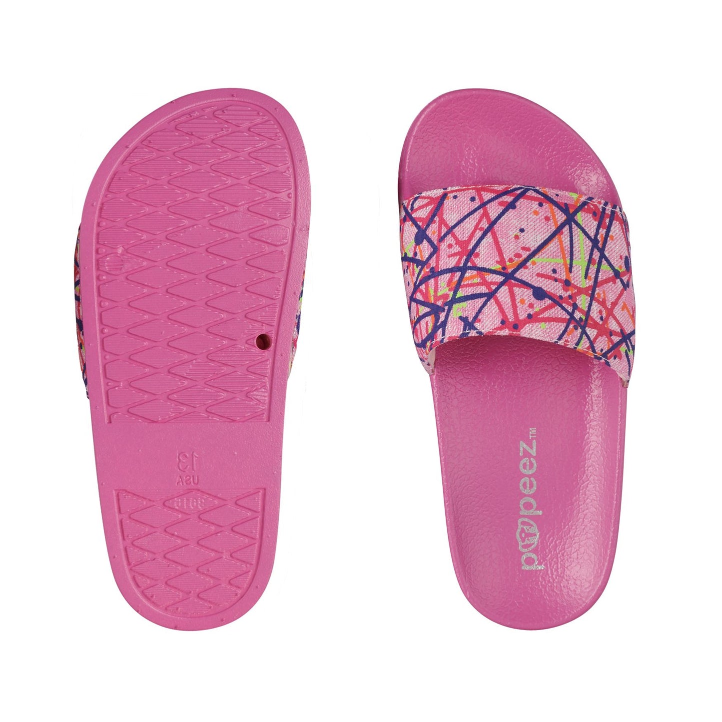 Pupeez Girl's Sandal Art Color With Abstract Print Strap