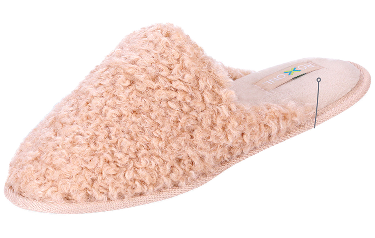 ROXONI Women Slipper Cozy Memory Foam, Indoor Outdoor Rubber Sole