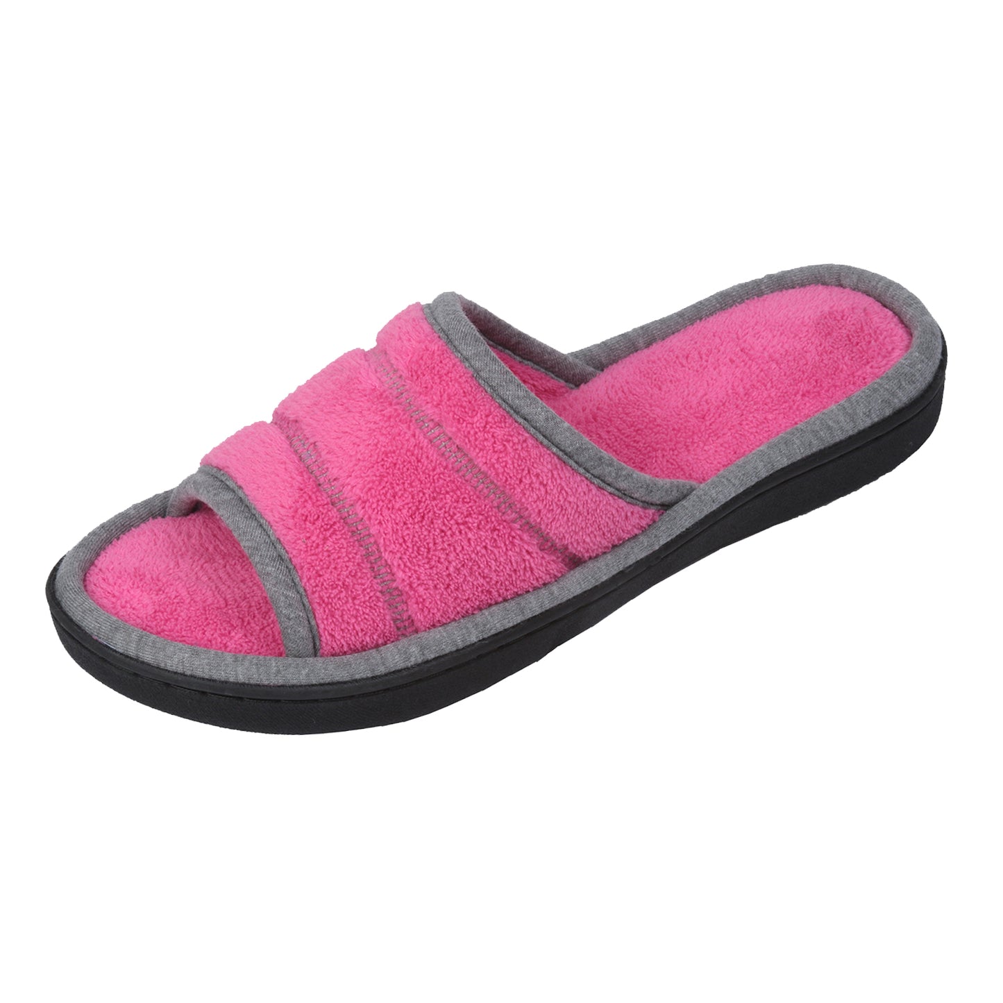 Roxoni Women's Open Toe Memory Foam Slippers with Contrast Design