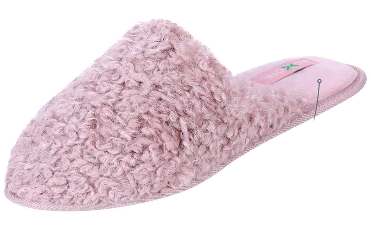 ROXONI Women Slipper Cozy Memory Foam, Indoor Outdoor Rubber Sole