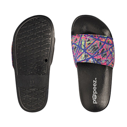 Pupeez Girl's Sandal Art Color With Abstract Print Strap