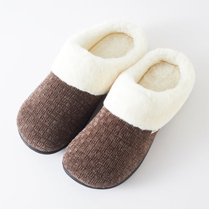 Roxoni Women’s Woven Knit Fleece Clog Slippers, Cozy Plush Faux Fur Lined Memory Foam House Shoes