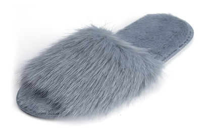 Cozy Chic Fuzzy Slippers for Women - Fizzy Hair Top with Faux Fur Body, Comfortable & Relaxing