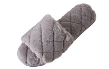 Roxoni Women Soft Comfy Patterned Fluffy Plush Slip On House Slipper