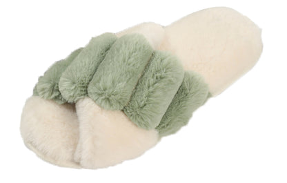 Inviting Faux Fur Slippers for Women - Unique Cotton Stuffing, Comfortable, Warm, Slip-On