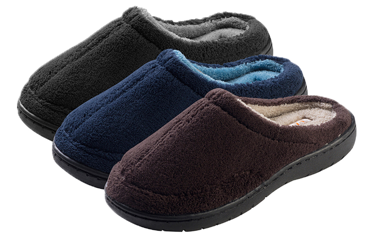 Pupeez Kid Boy's Suede Indoor/Outdoor Terry Clog Slippers