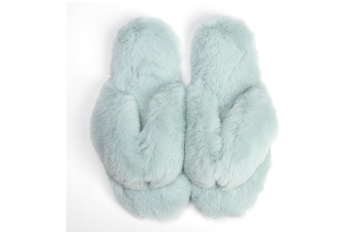 Roxoni Women's Indoor Cute Plush With Contrast Trimming House Slipper