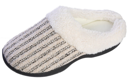 Roxoni Women’s House Slippers Knit Fleece Lined Cozy Clog House Shoes