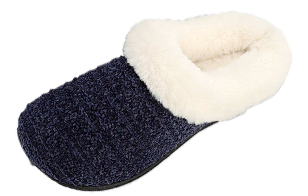 Roxoni Women's Winter Fur Warm and Comfortable Clog Slipper