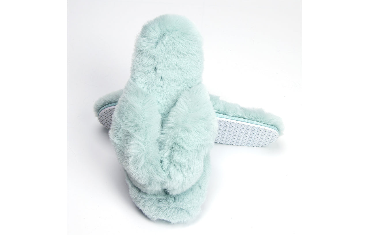 Roxoni Women's Indoor Cute Plush With Contrast Trimming House Slipper