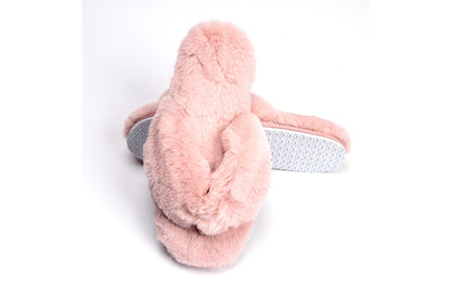 Roxoni Women's Indoor Cute Plush With Contrast Trimming House Slipper