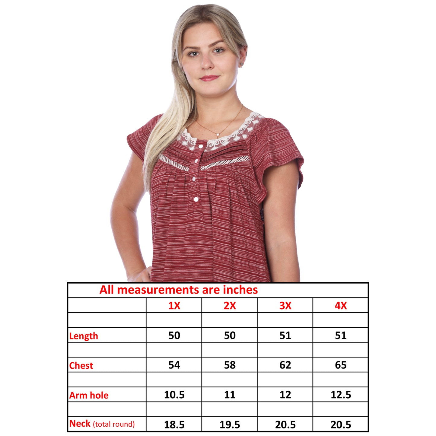 Women Isadora Jersey Long Nightgown Short Sleeves Elegant Loose Dress