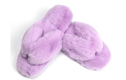 Roxoni Women's Indoor Cute Plush With Contrast Trimming House Slipper