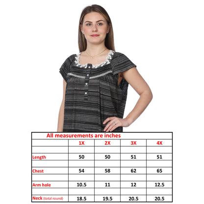Women Isadora Jersey Long Nightgown Short Sleeves Elegant Loose Dress