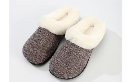 Roxoni Women's Winter Fur Warm and Comfortable Clog Slipper