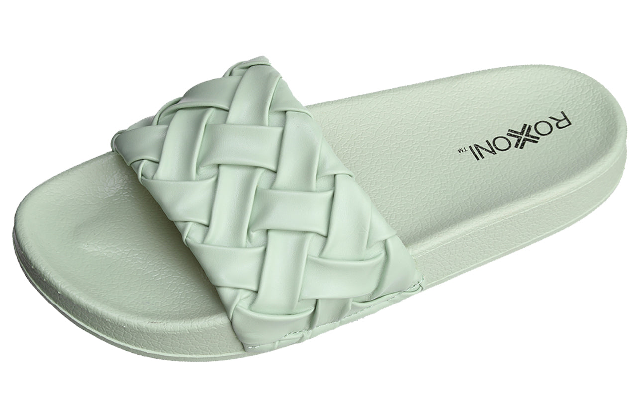 Roxoni Trendy Slides for Women – Comfort & Unmatched Luxury – Stylish Braided Strap Pattern