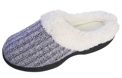 Roxoni Women’s House Slippers Knit Fleece Lined Cozy Clog House Shoes