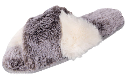 Women's Cross Band Fur Slipper