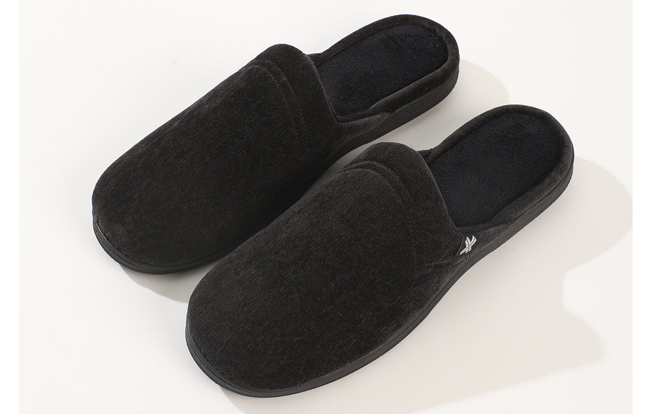 Roxoni Men's Slipon Warm Memory Foam Insole Scuff House Slipper