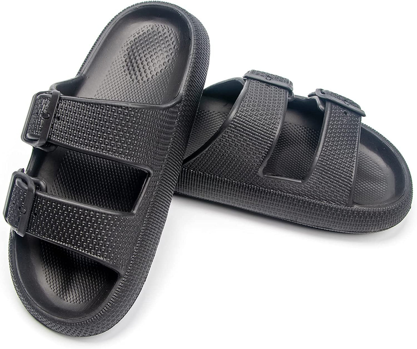 Womens Slip-on Sandals – Casual, Cute & Comfortable Slippers for Summer – Use Indoor or Outdoor adjustable buckle straps