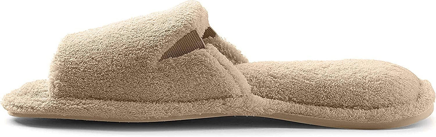 Roxoni Ultra Soft Spa Slippers for Women Cozy, Fuzzy Terry Bathroom, House and Shower Shoes