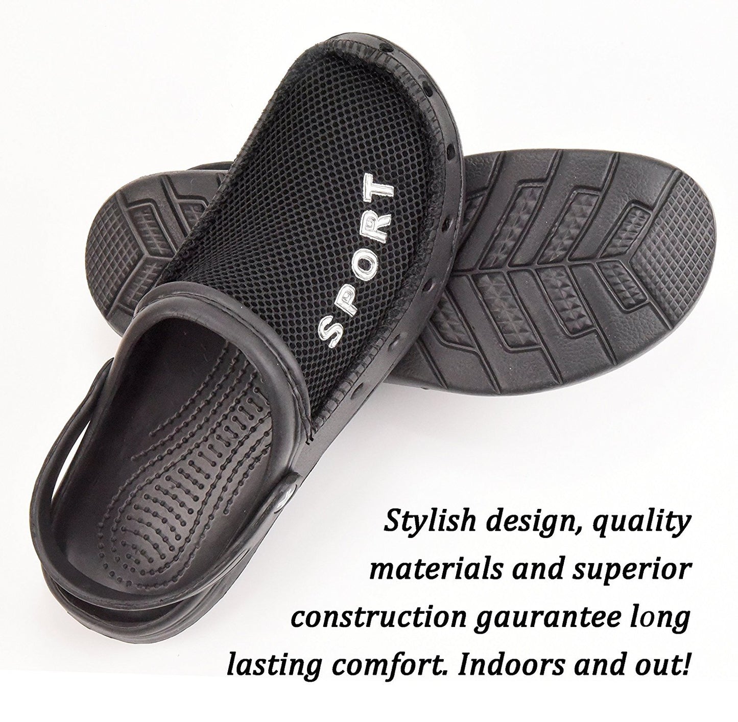 Roxoni Men’s Rubber Sport Clogs with Breathable Mesh Upper
