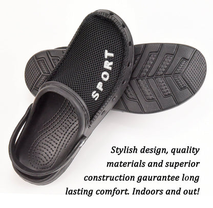 Roxoni Men’s Rubber Sport Clogs with Breathable Mesh Upper