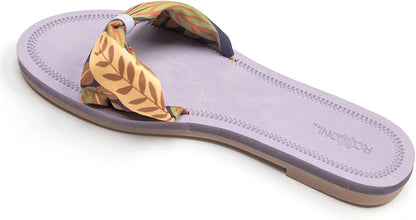 Floral Lace Strap Slippers for Women – Cute Womens Slippers with Color Flower Patterns – Boho Indoor Outdoor for Summers – Stylish & Trendy Casual Slippers