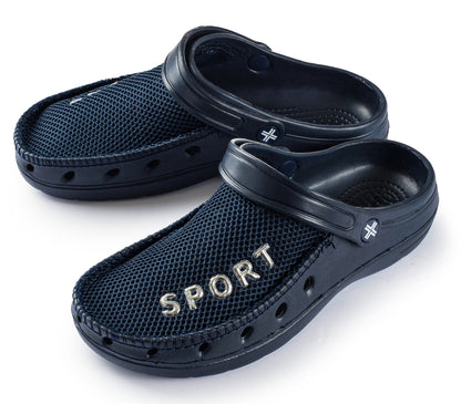 Roxoni Men’s Rubber Sport Clogs with Breathable Mesh Upper