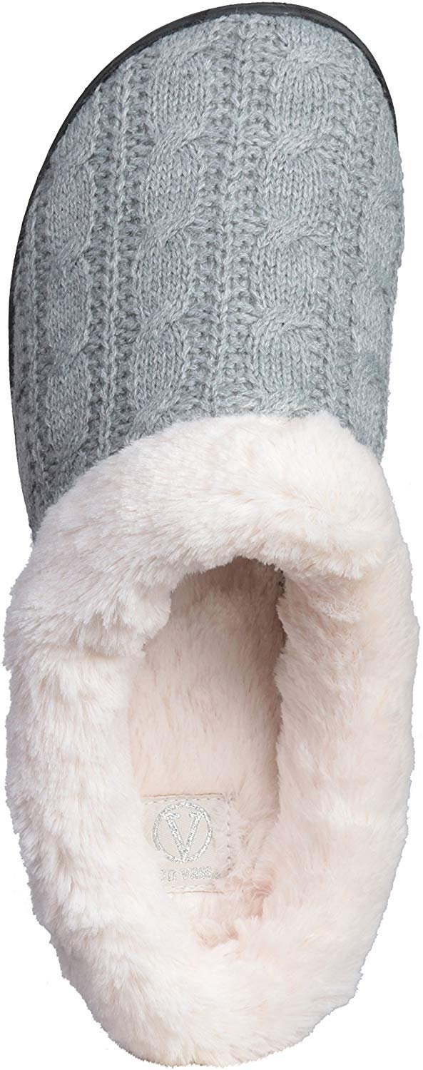 Roxoni Women's Slippers Cable Knit Super Cozy Comfort Clog