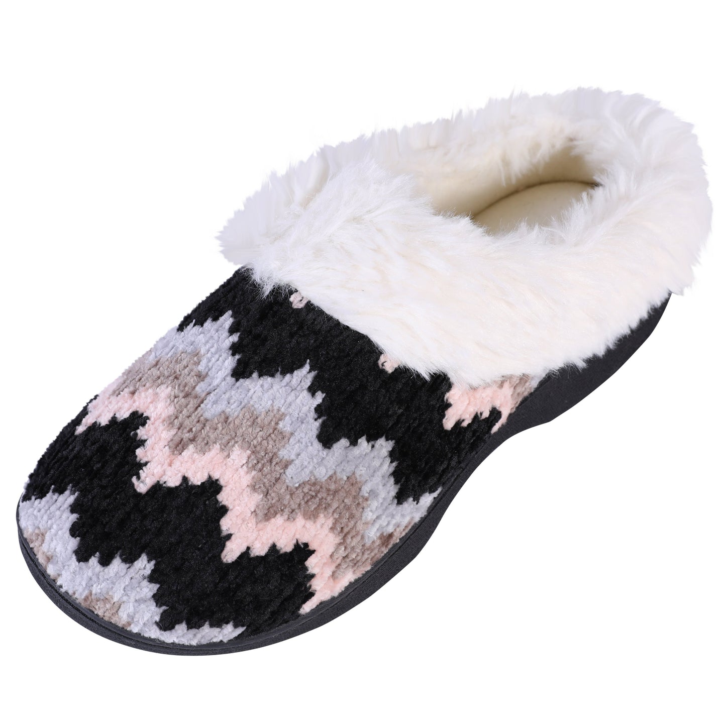 Roxoni Womenâ€™s Cozy Memory Foam Slippers, Fuzzy Warm Faux Fur Lined, Indoor Outdoor Rubber Sole