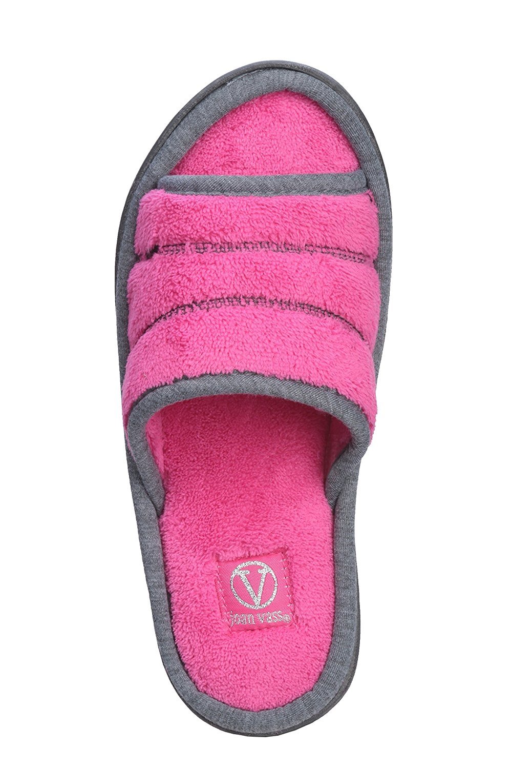 Roxoni Women's Open Toe Memory Foam Slippers with Contrast Design -Sizes 6 to 11 -style #2185