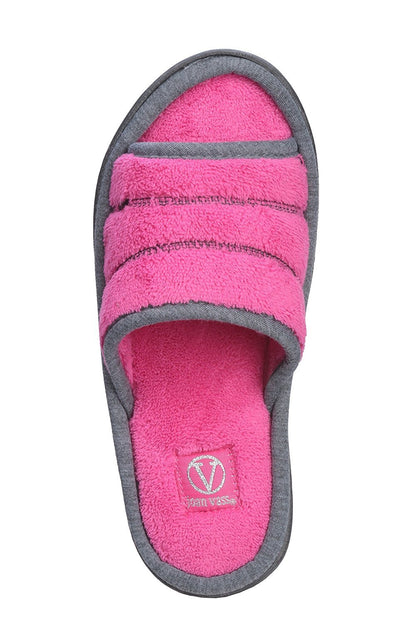 Roxoni Women's Open Toe Memory Foam Slippers with Contrast Design -Sizes 6 to 11 -style #2185