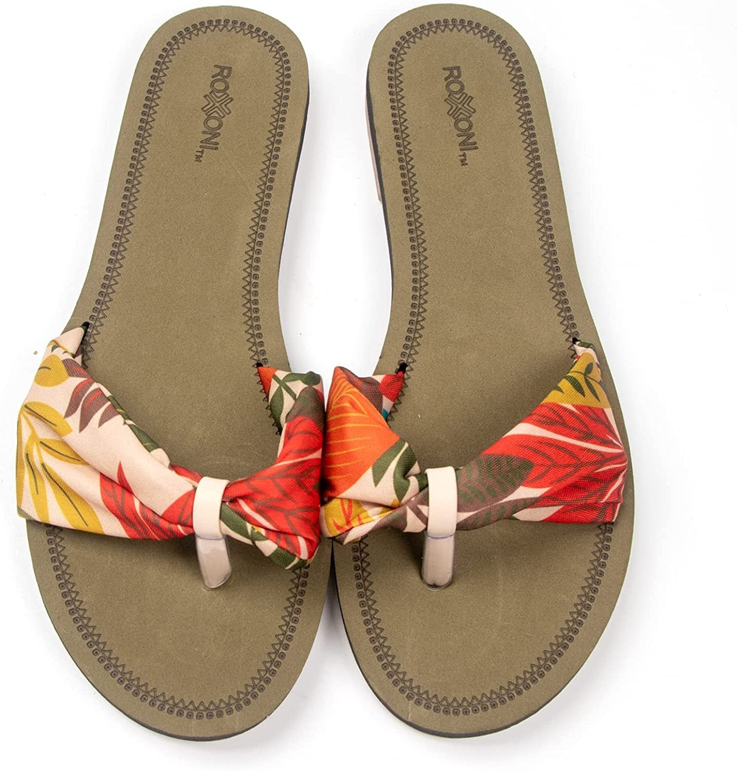Floral Lace Strap Slippers for Women – Cute Womens Slippers with Color Flower Patterns – Boho Indoor Outdoor for Summers – Stylish & Trendy Casual Slippers