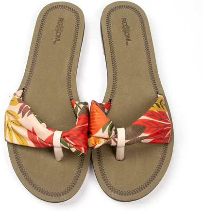Floral Lace Strap Slippers for Women – Cute Womens Slippers with Color Flower Patterns – Boho Indoor Outdoor for Summers – Stylish & Trendy Casual Slippers