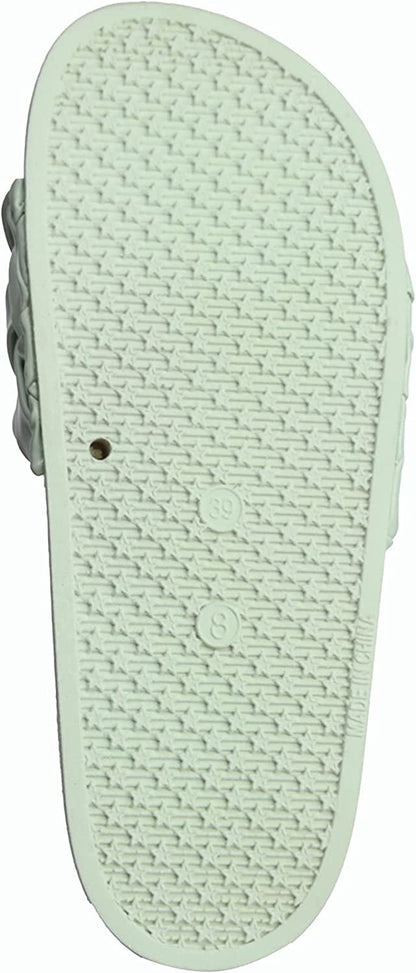 Roxoni Faux Leather Slides – Trendy Slides for Women – Superior Comfort & Unmatched Luxury – Stylish Braided Strap Pattern – Durable Faux Leather – Classic Colors Beige