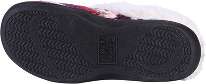 Roxoni Women's Slippers Suede Memory Foam Clog Slippers Fur Lined House Shoes