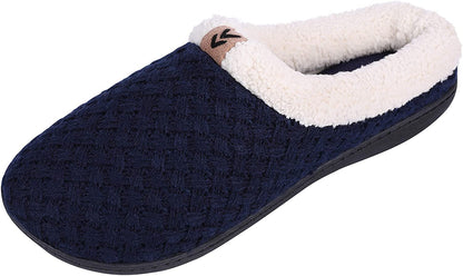 Roxoni Women's Slippers Cozy Fleece Warm Clog Knit Winter Ladies House Shoe Non-Slip